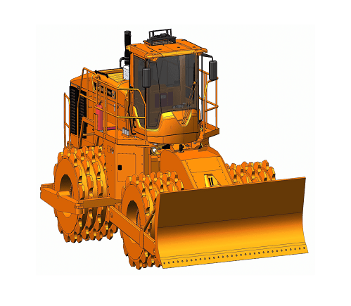 405 - 4 PP Potencia 388 CV Ancho de compactación 440 cm Fuerza de compactación 95,5 Kg/cm Peso 42.000 Kg Francés