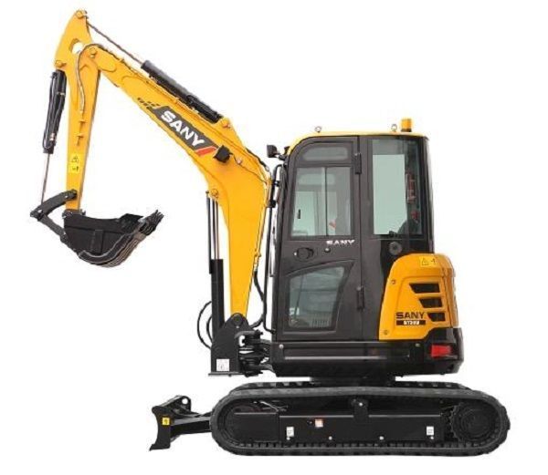SY 35U Motor Yanmar TIER 4 FINAL Potencia 24,5 CV/2200 rpm Ancho Transporte 1.720 mm Profundidad Excavación 3.105 mm Cuchara 0,12 m3 Peso 3.855 Kg Español Inglés
