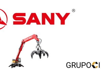 SANY SMH48G5 manipuladora de materiales para reciclaje con brazo extensible.