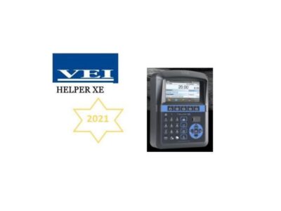 VEI HELPER XE con pantalla a color y teclado para pesaje a bordo en excavadora, conectividad USB y gestión en la nube IPOTWEB.