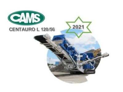 CAMS CENTAURO L 120/56, planta móvil de trituración y cribado con electroimán, 180 t/h y modo eléctrico para reciclaje.