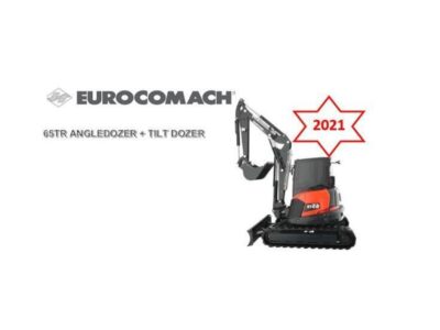EUROCOMACH 65 TR, miniexcavadora de cadenas con brazo triple y radio de giro reducido, motor Kubota Stage V 44,3 kW, ancho 1.980 mm y peso 6.200 kg.