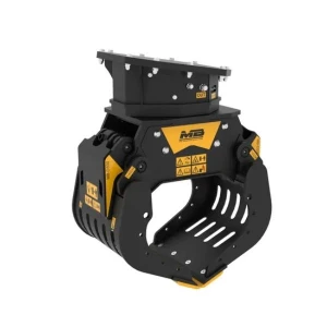 Pinza seleccionadora MB-G500 S4 compacta, ideal para trabajos forestales, manipulacion de rocalla y seleccion ligera con miniexcavadora.