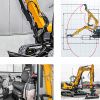 Excavadora compacta Sany SY80U, maquinaria de construcción versátil para terrenos difíciles.