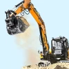 Excavadora sobre orugas Sany SY80U, maniobrable y eficiente para obras en terrenos irregulares.