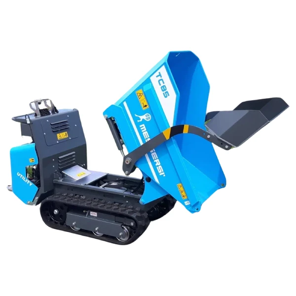 Minidumper Messersi TC85 para obra pública con motor Honda y carga de 850kg.
