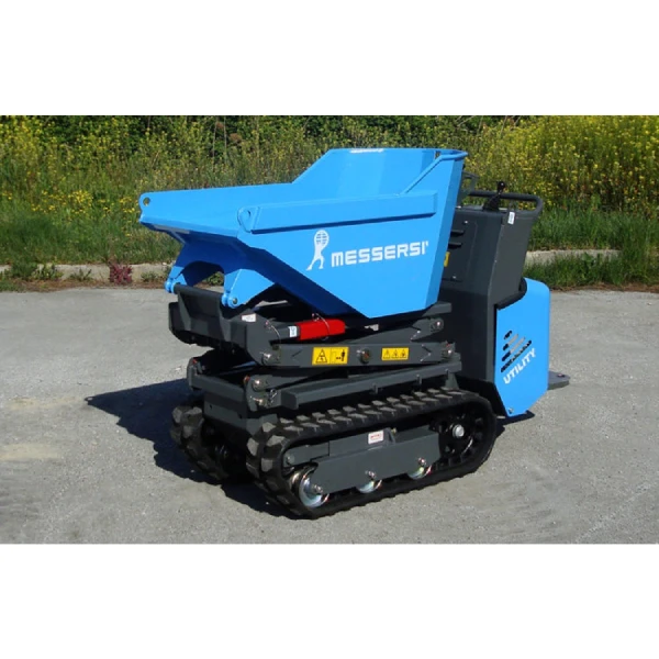 Minidumper Messersi TC50 compacto con orugas, ideal para transporte de materiales en obra y construcción.