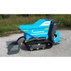 Minidumper Messersi TC50 compacta descargando materiales en obra.