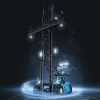 Carretilla SANY SDCE90K7E5 elevando contenedor vacío en entorno portuario.