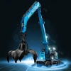 Manipuladora de materiales eléctrica Sany SMHW40E con tecnología avanzada, motor de 218 CV, alto alcance y eficiencia para reciclaje y carga de residuos.