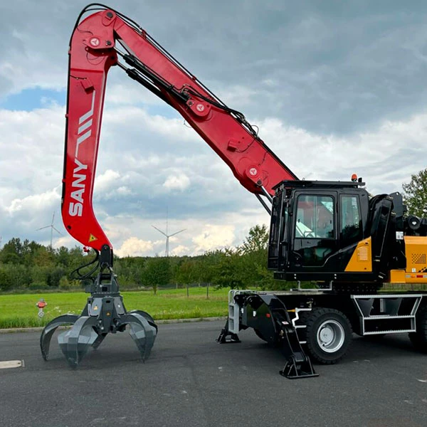 Sany SMHC45G5 manipuladora de materiales con cabina elevable para reciclaje.