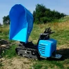 Messersi TC100 minidumper autocargable en acción sobre terreno irregular.