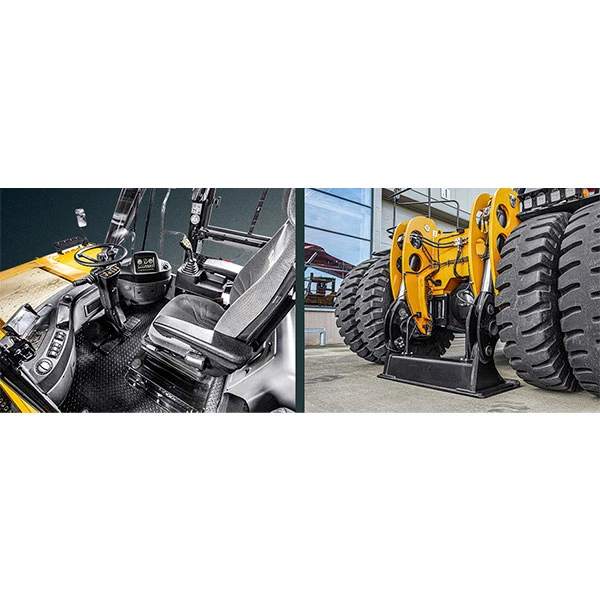 Reachstacker SANY SRSC4535G5 cabina interior para terminal ferroviaria.