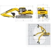 Esquema técnico de la Excavadora SANY SY305 LONG REACH mostrando dimensiones y alcance de trabajo.
