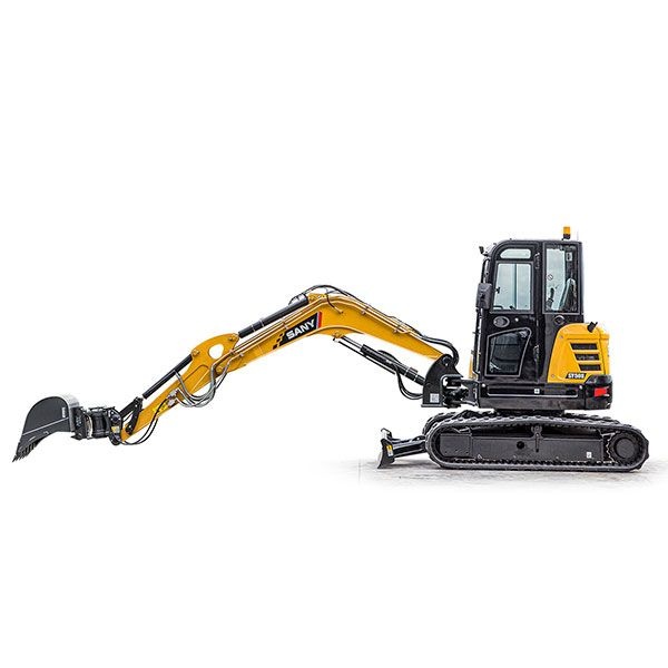 SANY SY50U mini excavadora de cadenas vista lateral.