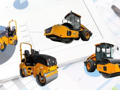 Rodillos compactadores SANY autopropulsados y tándem en modelos actuales para infraestructuras viales.