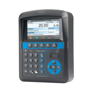 VEI HELPER XE con pantalla a color y teclado para pesaje a bordo en excavadora, conectividad USB y gestión en la nube IPOTWEB.
