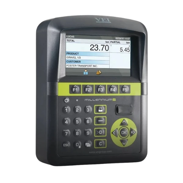 VEI Millennium 5 Sistema de Pesaje a Bordo para Palas Cargadoras, Retrocargadoras, Telescópicas y Camiones.