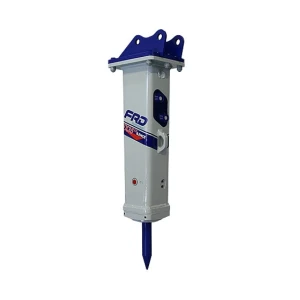 Furukawa FX35, martillo hidráulico para miniexcavadora 1,5–4 t con puntero 52 mm, caudal 24–52 l/min y presión 12–16 MPa.