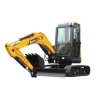 SANY SY26U con cabina cerrada y hoja dózer, miniexcavadora giratoria de giro 0 para obra urbana.