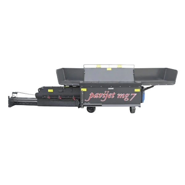 CAMS Pavijet MG7 vista lateral con mesa de extendido abierta a máximo ancho.