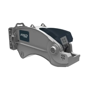Implemento Corta Raíles Hidráulico Furukawa RC22ER Y Furukawa RC44ER En Vista 3D Sobre Fondo Blanco.