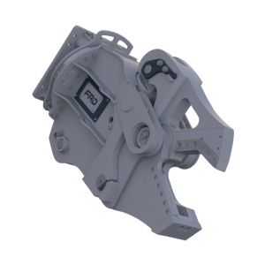 Multiprocesadores Furukawa VMX10 C, VMX13 C, VMX17 C, VMX25 C, VMX30 C y VMX35 C en vista lateral inclinada, listos para montaje en excavadora para trabajos de demolición y excavación, distribuidos por GRUPOCIBSA.
