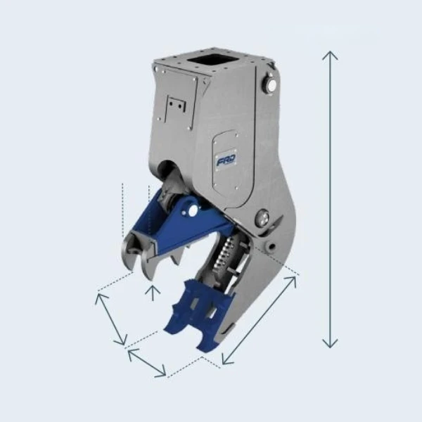 PulverizadorDemoledor Secundario Furukawa Serie VS9E VS15E VS22E VS30E VS40E VS50E Vista Técnica Con Medidas.