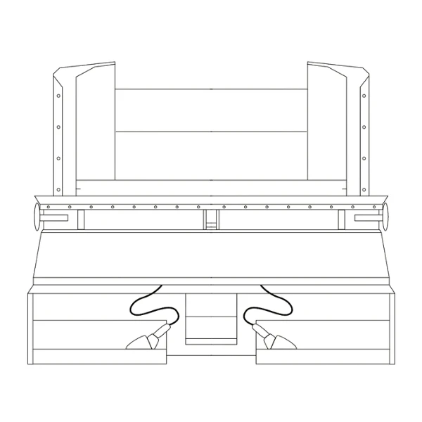 Plano Frontal Esquematico De La Pavimentadora Cams Pavijet MG6.