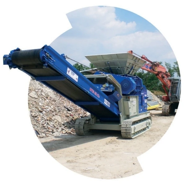 Trituradora movil CAMS UTM 1500, UTM 1200, UTM 1000 y UTM 750 para reciclaje de escombros y residuos de construccion GRUPOCIBSA.