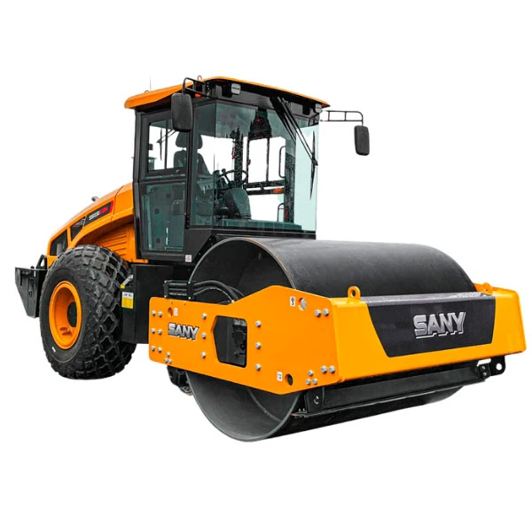 SANY SSR130-10 compactador vibratorio trabajando en compactación de suelos.